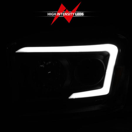 ANZO 06 - 09 Dodge RAM 1500/2500/3500 Headlights Black Housing/Clear Lens (w/ Light Bars) - CPC Performance
