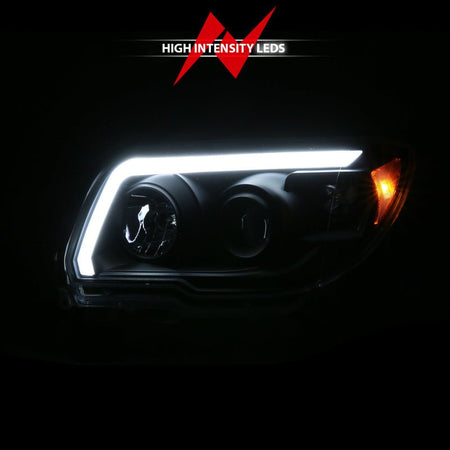ANZO 06 - 09 Toyota 4 Runner Projector Headlights Plank Style - Black - CPC Performance