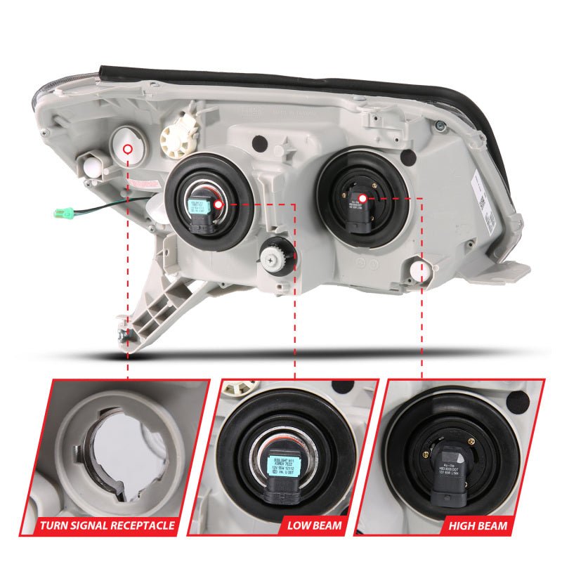 ANZO 06 - 09 Toyota 4 Runner Projector Headlights Plank Style - Black - CPC Performance