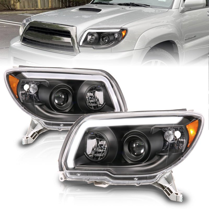 ANZO 06 - 09 Toyota 4 Runner Projector Headlights Plank Style - Black - CPC Performance