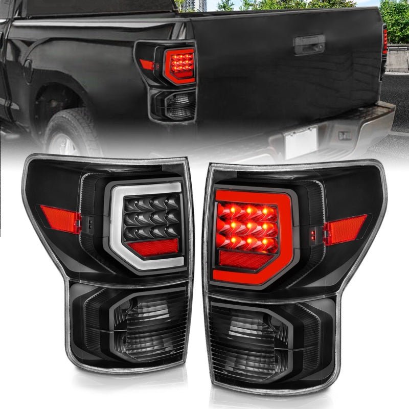 ANZO 07 - 11 Toyota Tundra Full LED Taillights Black Housing Clear Lens G2 (w/C light Bars) - CPC Performance