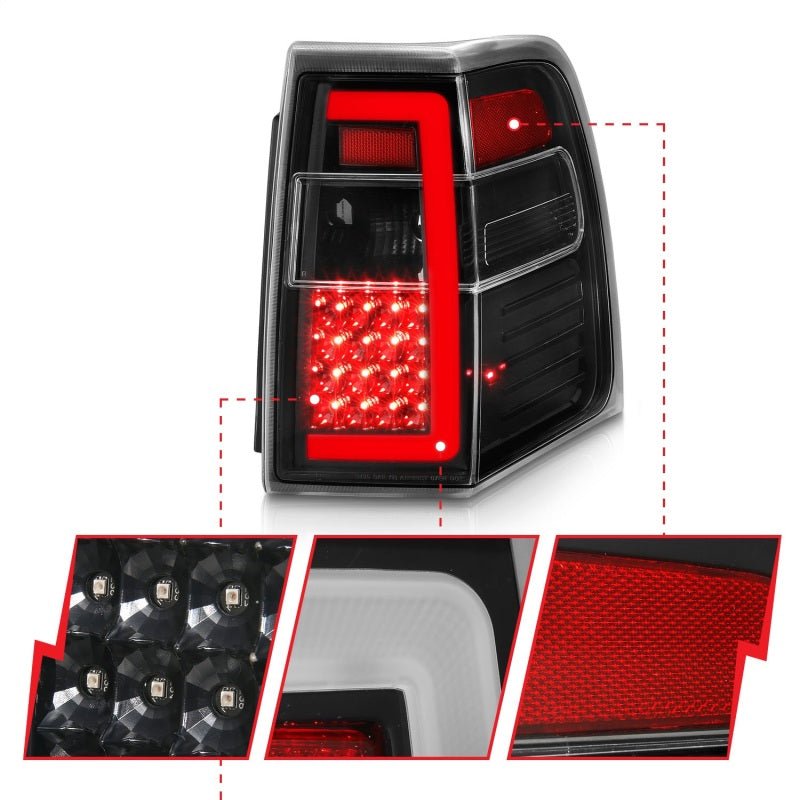 ANZO 07 - 17 Ford Expedition LED Taillights w/ Light Bar Black Housing Clear Lens - CPC Performance