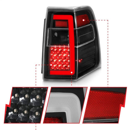 ANZO 07 - 17 Ford Expedition LED Taillights w/ Light Bar Black Housing Clear Lens - CPC Performance