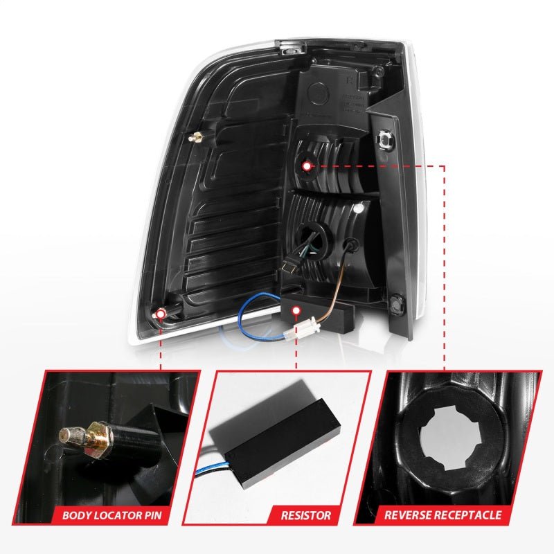 ANZO 07 - 17 Ford Expedition LED Taillights w/ Light Bar Black Housing Clear Lens - CPC Performance