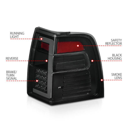 ANZO 07 - 17 Ford Expedition LED Taillights w/ Light Bar Black Housing Smoke Lens - CPC Performance