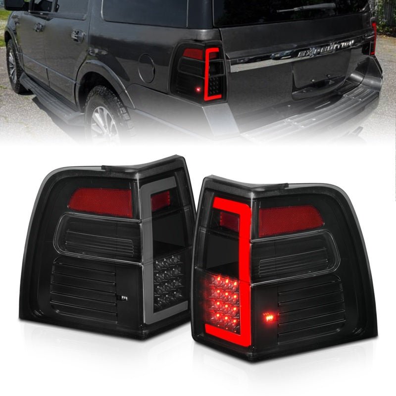 ANZO 07 - 17 Ford Expedition LED Taillights w/ Light Bar Black Housing Smoke Lens - CPC Performance