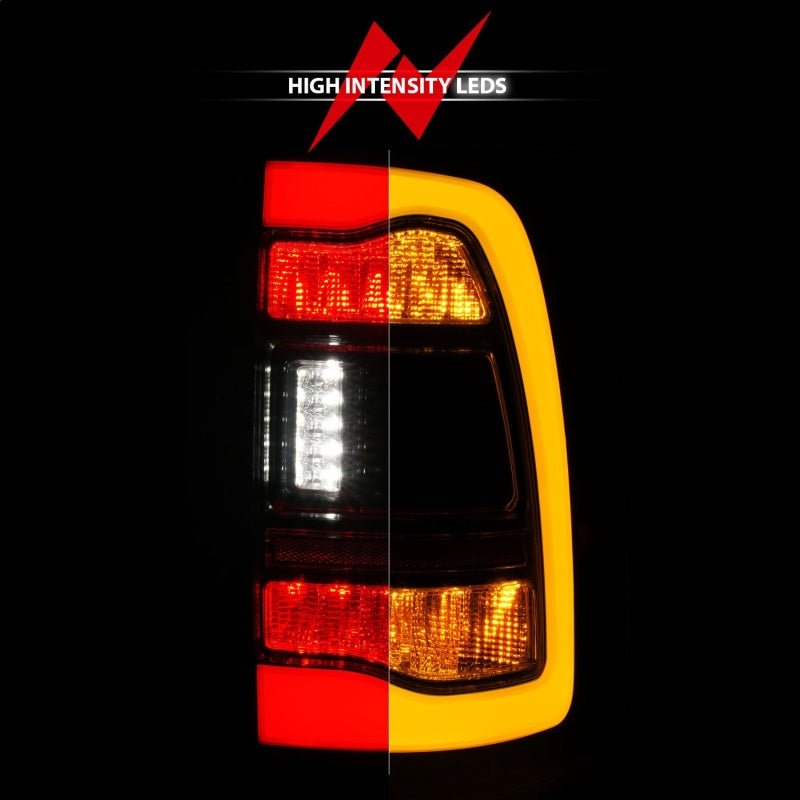 ANZO 09 - 18 Dodge Ram 1500 Sequential LED Taillights Smoke Black w/Switchback Amber Signal - CPC Performance