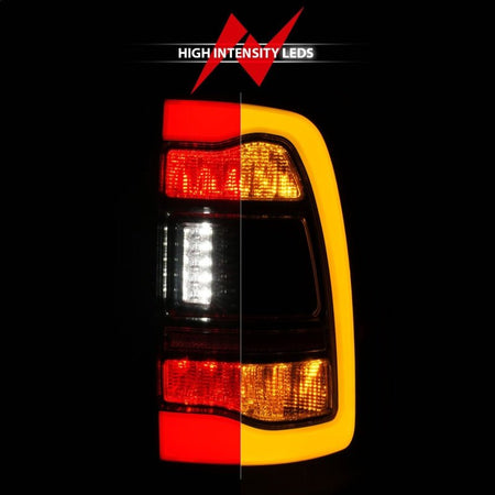 ANZO 09 - 18 Dodge Ram 1500 Sequential LED Taillights Smoke Black w/Switchback Amber Signal - CPC Performance