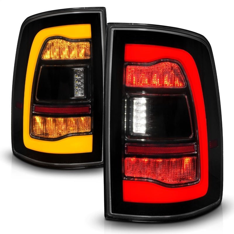 ANZO 09 - 18 Dodge Ram 1500 Sequential LED Taillights Smoke Black w/Switchback Amber Signal - CPC Performance