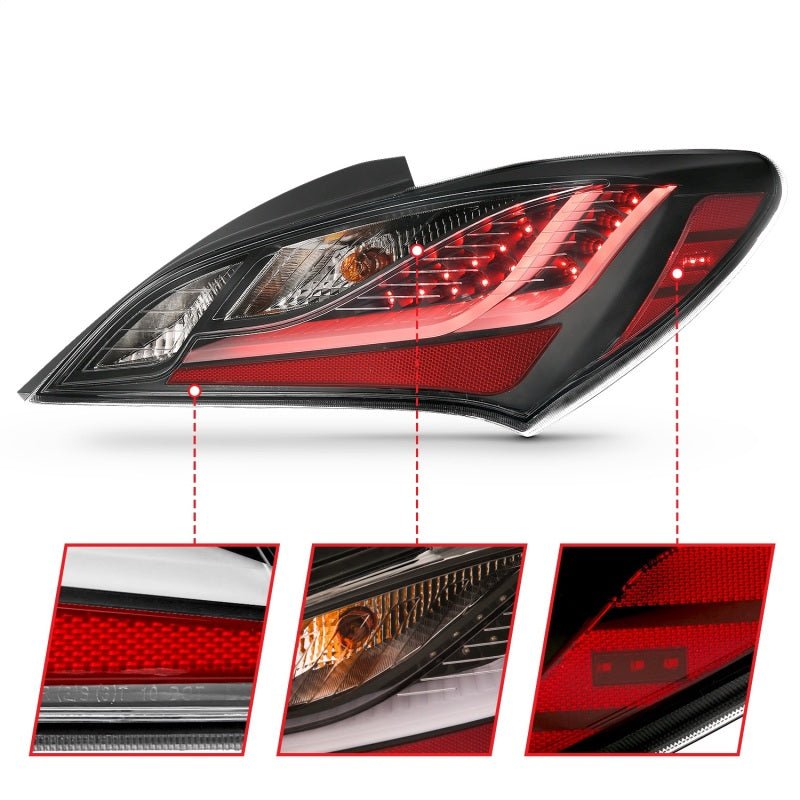 ANZO 10 - 13 Hyundai Genesis 2DR LED Taillights Smoke - CPC Performance