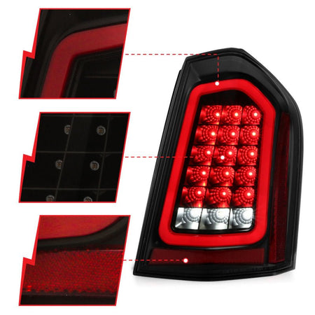 ANZO 11 - 14 Chrysler 300 LED Taillights Black w/ Sequential - CPC Performance