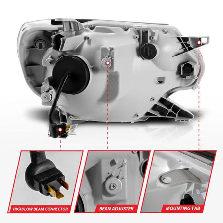 ANZO 12 - 15 Toyota Tacoma Projector Headlights - w/ Light Bar Switchback Black Housing - CPC Performance