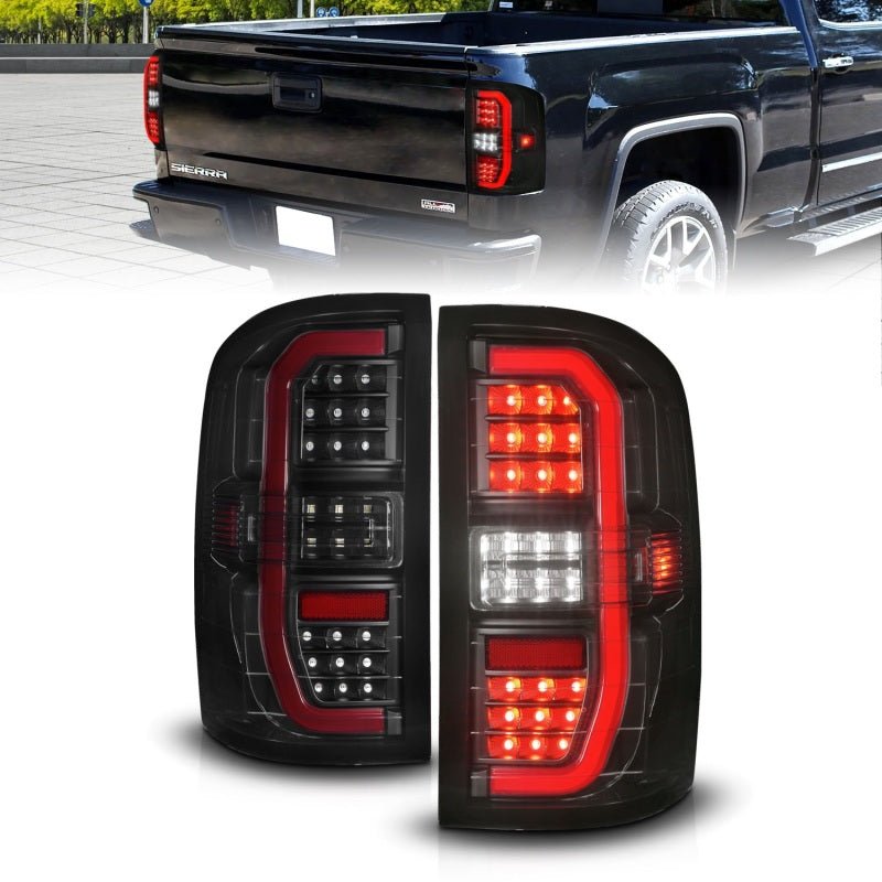 ANZO 14 - 18 GMC Sierra 1500 Full LED Taillights Black Housing Smoke Lens (w/C Light Bars) - CPC Performance