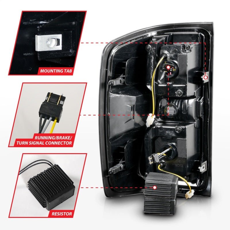 ANZO 15 - 19 Chevrolet Silverado 2500 HD/3500 HD LED Taillight w/ Sequential Black Housing/Smoke Lens - CPC Performance