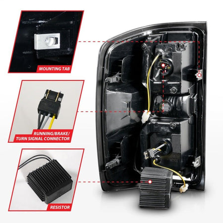 ANZO 15 - 19 Chevrolet Silverado 2500 HD/3500 HD LED Taillight w/ Sequential Black Housing/Smoke Lens - CPC Performance