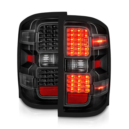 ANZO 15 - 19 Chevy Silverado 2500HD/3500HD (Factory Halogen Only) LED Tail Lights Black w/Clear Lens - CPC Performance
