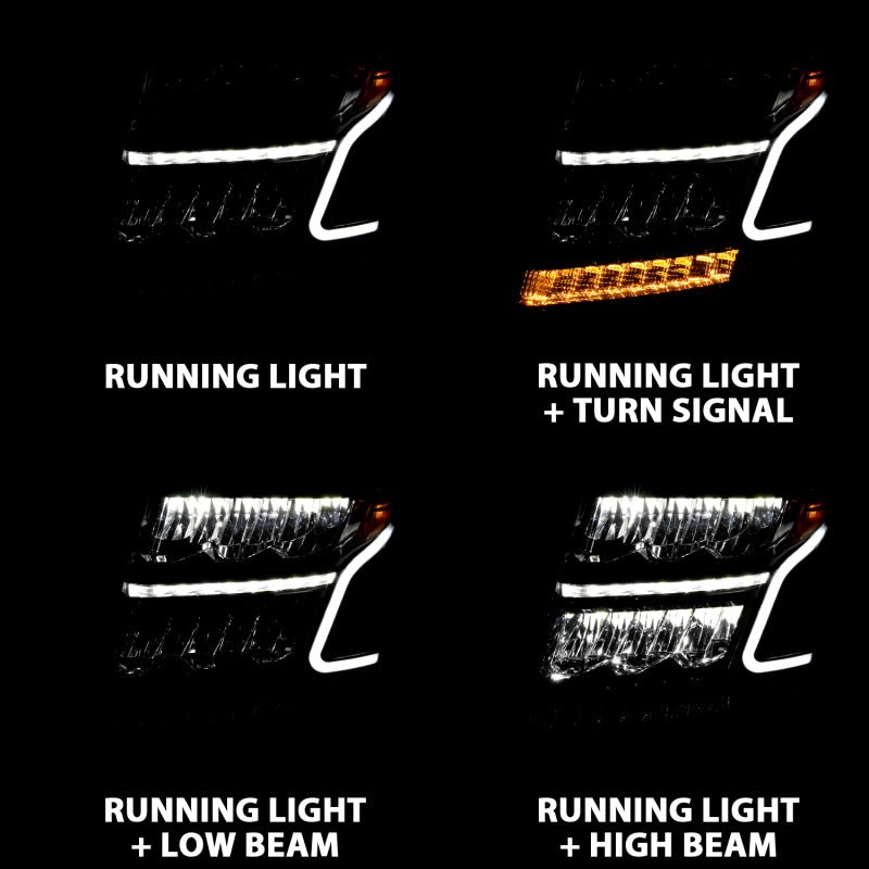 ANZO 15 - 20 Chevy Tahoe/Suburban LED Light Bar Style Headlights Black w/Sequential w/DRL w/Amber - CPC Performance