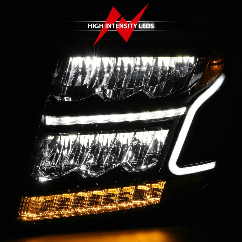 ANZO 15 - 20 Chevy Tahoe/Suburban LED Light Bar Style Headlights Black w/Sequential w/DRL w/Amber - CPC Performance