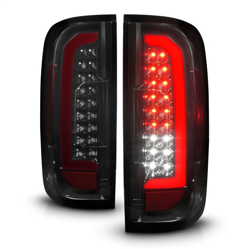 ANZO 15 - 21 Chevrolet Colorado Full LED Tail Lights w/ Red Lightbar Black Housing Smoke Lens - CPC Performance