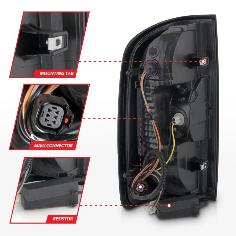 ANZO 15 - 21 GMC Canyon Full LED Tail Lights w/ Red Lightbar Black Housing Smoke Lens - CPC Performance