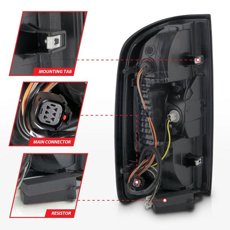 ANZO 15 - 21 GMC Canyon Full LED Tail Lights w/ Red Lightbar Black Housing Smoke Lens - CPC Performance