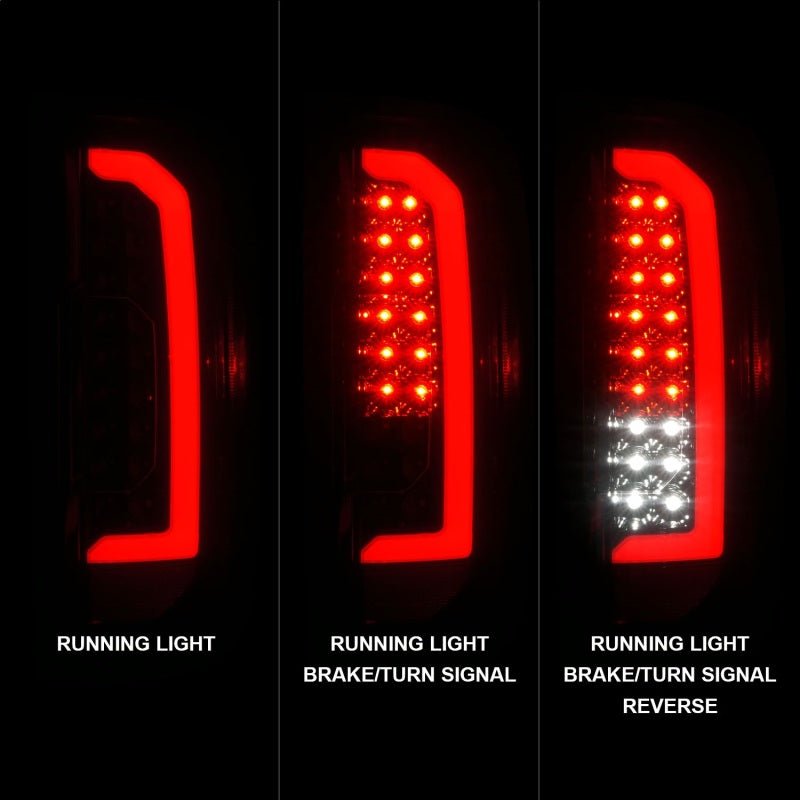 ANZO 15 - 21 GMC Canyon Full LED Tail Lights w/ Red Lightbar Black Housing Smoke Lens - CPC Performance
