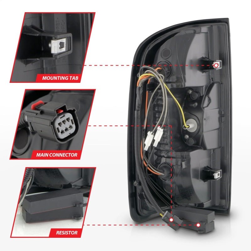 ANZO 15 - 21 GMC Canyon Full LED Taillights w/ Red Lightbar Black Housing/Clear Lens - CPC Performance