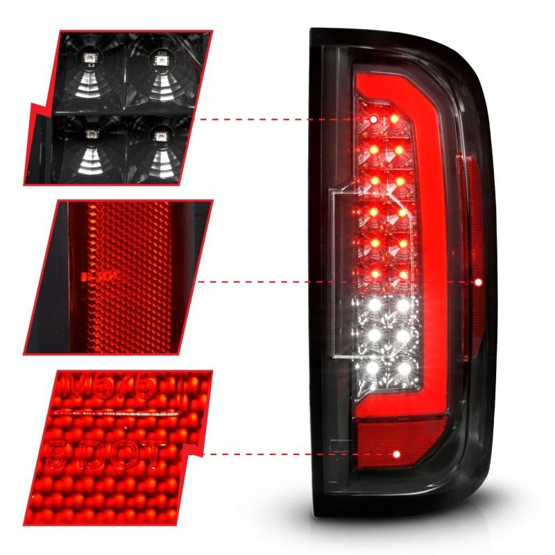 ANZO 15 - 21 GMC Canyon Full LED Taillights w/ Red Lightbar Black Housing/Clear Lens - CPC Performance