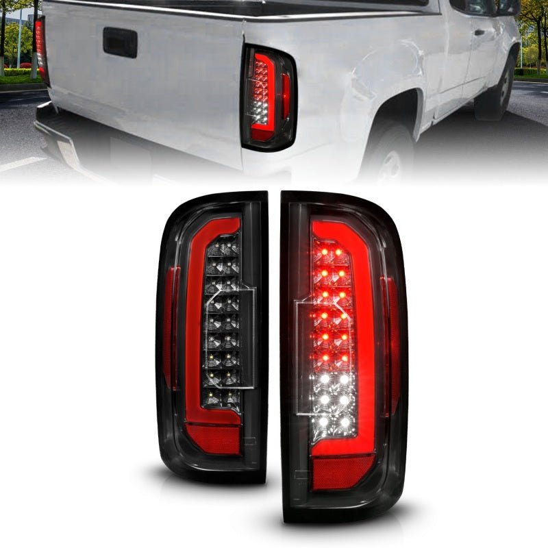 ANZO 15 - 21 GMC Canyon Full LED Taillights w/ Red Lightbar Black Housing/Clear Lens - CPC Performance