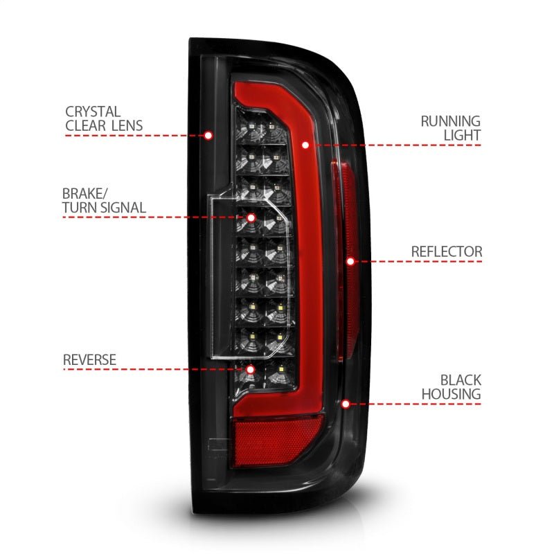 ANZO 15 - 21 GMC Canyon Full LED Taillights w/ Red Lightbar Black Housing/Clear Lens - CPC Performance