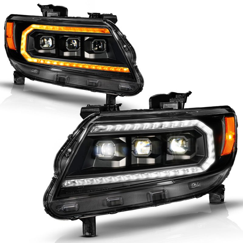 ANZO 15 - 22 Chevy Colorado Blk Housing Full LED DRL Projector Headlight w/ Sequential Light Bar - CPC Performance