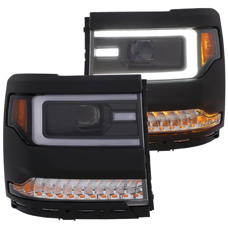 ANZO 16 - 17 Chevy Silverado 1500 Prjctr. Headlight Plank Styl. w/Amber (Only Work w/HID Equip. Truck) - CPC Performance