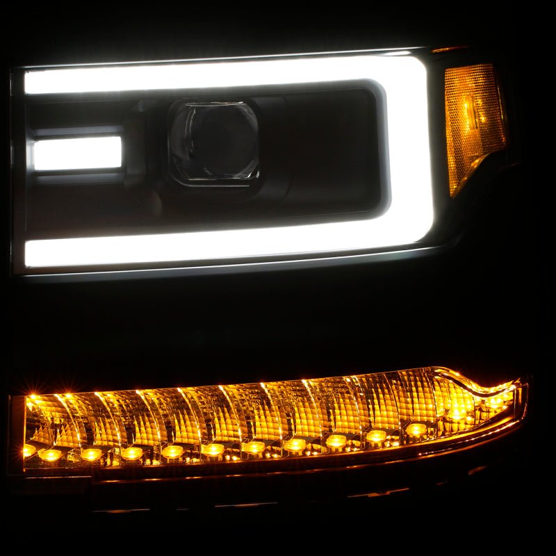 ANZO 16 - 17 Chevy Silverado 1500 Prjctr. Headlight Plank Styl. w/Amber (Only Work w/HID Equip. Truck) - CPC Performance