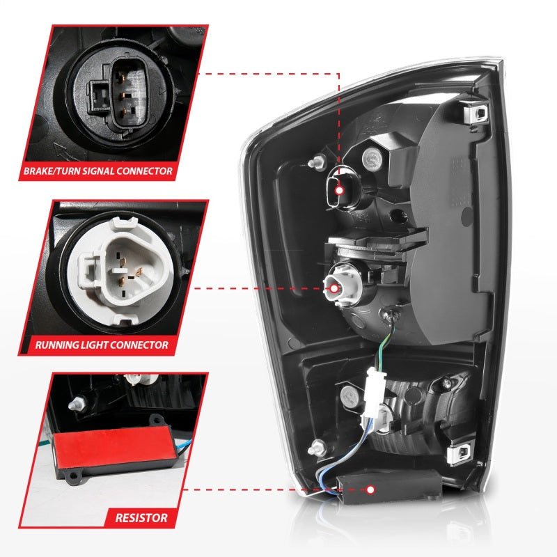 ANZO 16 - 21 Toyota Tacoma LED Tail Lights - w/ Light Bar Sequential Black Housing & Smoke Lens - CPC Performance