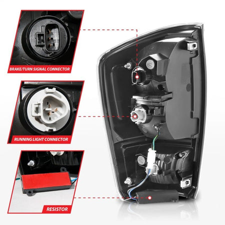 ANZO 16 - 21 Toyota Tacoma LED Tail Lights - w/ Light Bar Sequential Black Housing & Smoke Lens - CPC Performance
