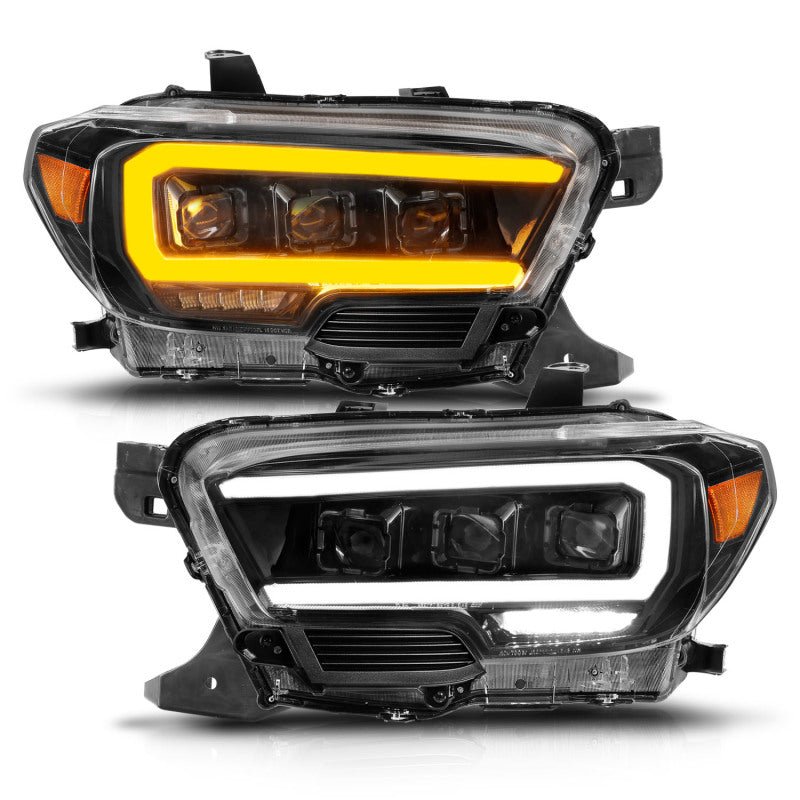 ANZO 16 - 22 Toyota Tacoma LED Projector Headlights w/ Light Bar Sequential Black Housing w/Initiation - CPC Performance