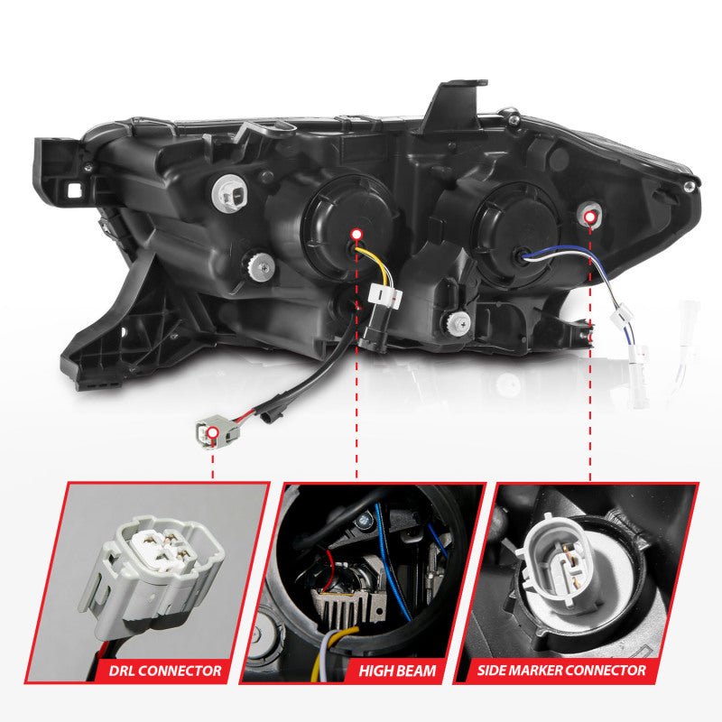 ANZO 16 - 22 Toyota Tacoma LED Projector Headlights w/ Light Bar Sequential Black Housing w/Initiation - CPC Performance