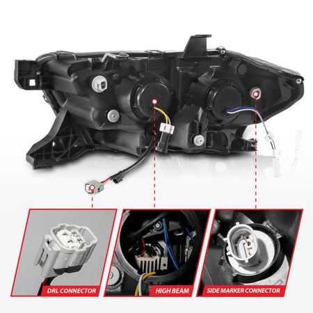 ANZO 16 - 22 Toyota Tacoma LED Projector Headlights w/ Light Bar Sequential Black Housing w/Initiation - CPC Performance