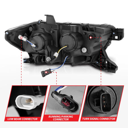 ANZO 16 - 22 Toyota Tacoma SR/SR5 ONLY Full LED Proj Headlights w/Light Bar Seq. Blk w/Initiation Lgt - CPC Performance
