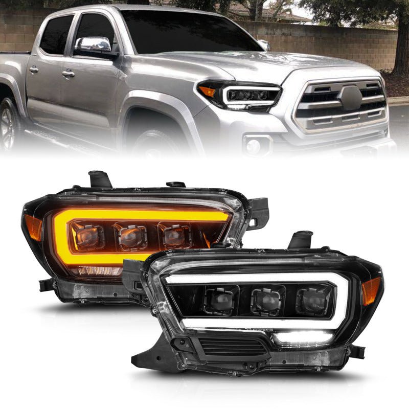 ANZO 16 - 22 Toyota Tacoma SR/SR5 ONLY Full LED Proj Headlights w/Light Bar Seq. Blk w/Initiation Lgt - CPC Performance