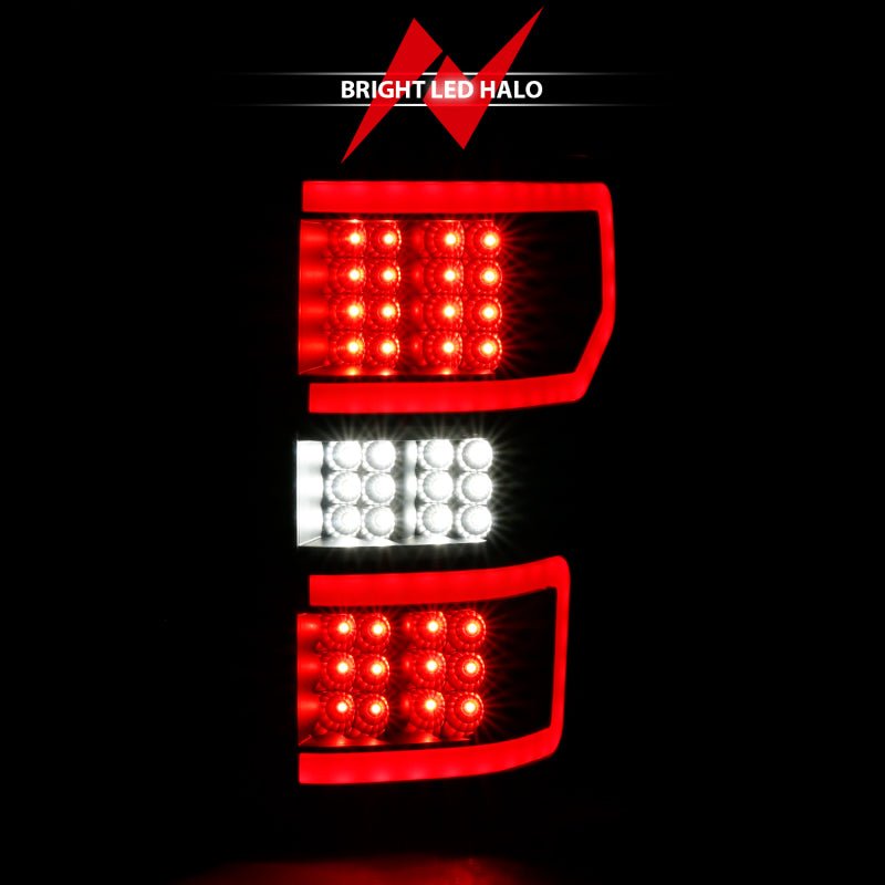 ANZO 18 - 19 Ford F - 150 LED Taillight Black Housing Clear Lens Red Light Bar W/Sequential - CPC Performance