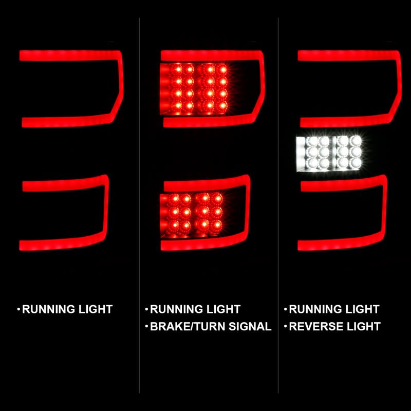 ANZO 18 - 19 Ford F - 150 LED Taillight Black Housing Clear Lens Red Light Bar W/Sequential - CPC Performance