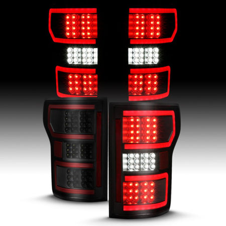 ANZO 18 - 19 Ford F - 150 LED Taillight Black Housing Clear Lens Red Light Bar W/Sequential - CPC Performance
