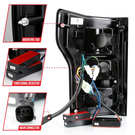 ANZO 18 - 19 Ford F - 150 LED Taillight Black Housing Clear Lens Red Light Bar W/Sequential - CPC Performance