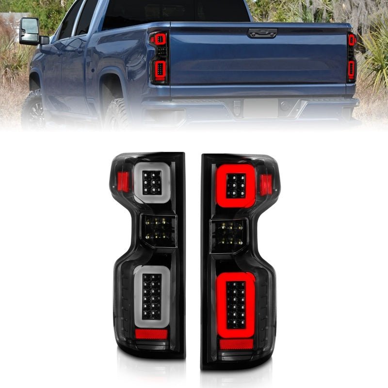 ANZO 19 - 21 Chevy Silverado Full LED Taillights Black Housing Clear Lens G2 (w/C light Bars) - CPC Performance