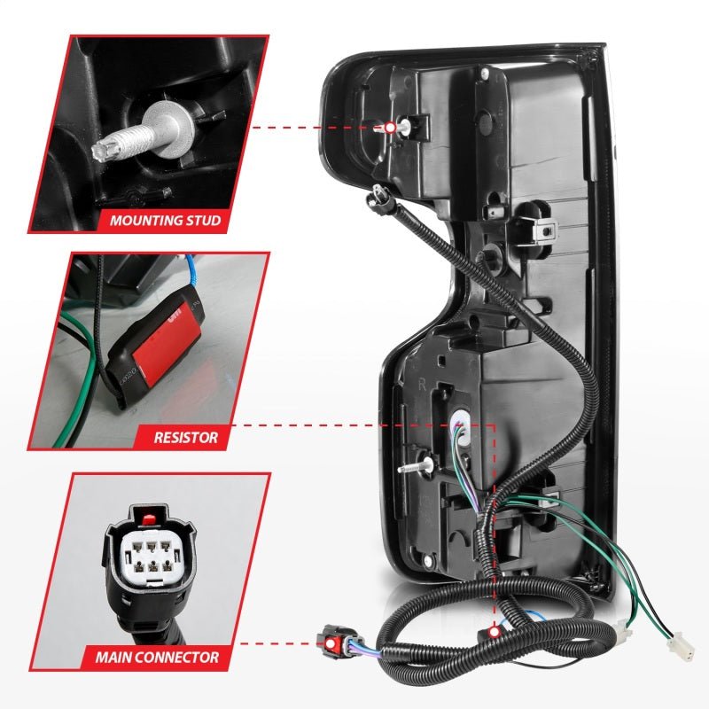 ANZO 19 - 21 Chevy Silverado Full LED Taillights Black Housing Smoke Lens G2 (w/C light Bars) - CPC Performance