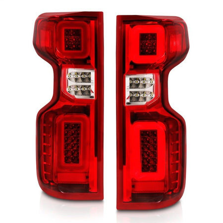 ANZO 19 - 21 Chevy Silverado Full LED Taillights Chrome Housing Red/Clear Lens G2 (w/C light Bars) - CPC Performance