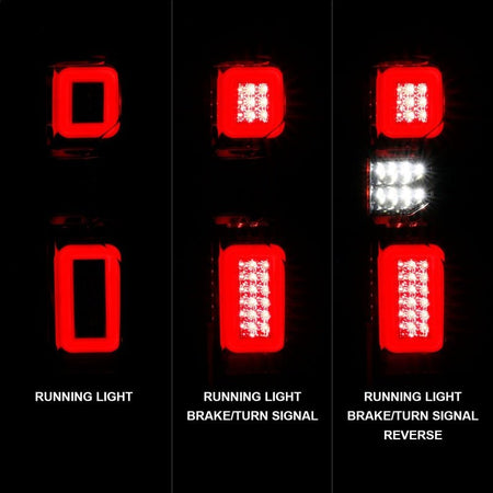 ANZO 19 - 21 Chevy Silverado Full LED Taillights Chrome Housing Red/Clear Lens G2 (w/C light Bars) - CPC Performance
