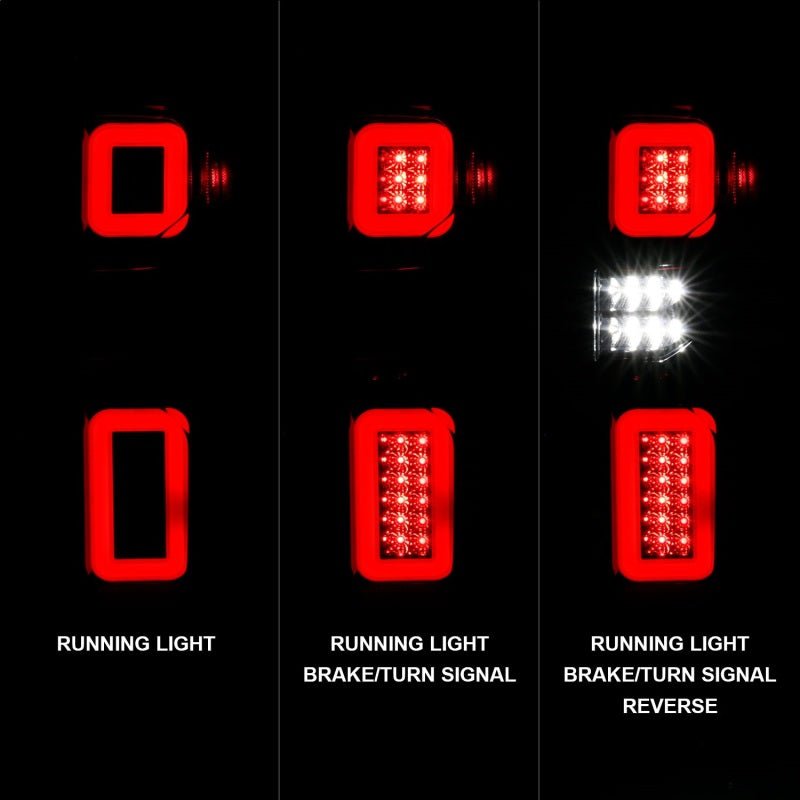 ANZO 19 - 21 Chevy Silverado Work Truck Full LED Taillights Blk Housing Smoke Lens G2 (w/C light Bars) - CPC Performance