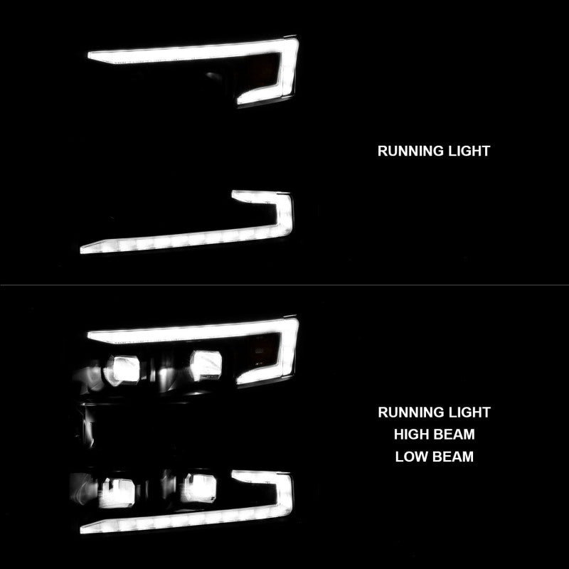 ANZO 19 - 22 Chevrolet Silverado 1500 LED Proj HL w/Lgt Bar SwBk Seq. Blk w/In. Light - Passenger Side - CPC Performance